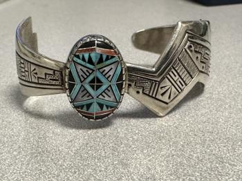 Image of Roderick Tenorio sterling silver Pueblo bracelet