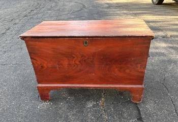 Image of Red painted pine blanket chest c1800