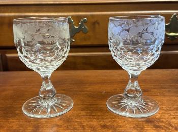 Image of Pair of blown and etched glasses c1880