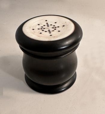 Image of 18th early 19thc Pounce pot in ebony and bone