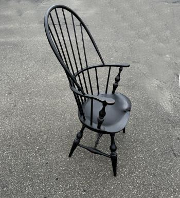 Image of D R Dimes tall sack back Windsor chair in crackle black