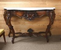 American Victorian marble top rosewood console server c1860