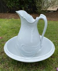 Wedgwood ironstone pitcher and bowl c1850