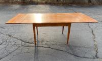 Tiger maple dining table by Treharn with two extra leaves