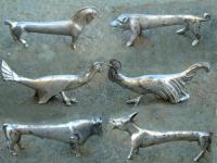 Antique French silver plated animal knife rests