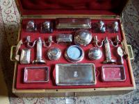 French silver toilet set made by Aucoc in Paris