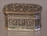 19th century hand casted silver covered box