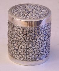 French Colonial Indochine silver tea cannister 19th century