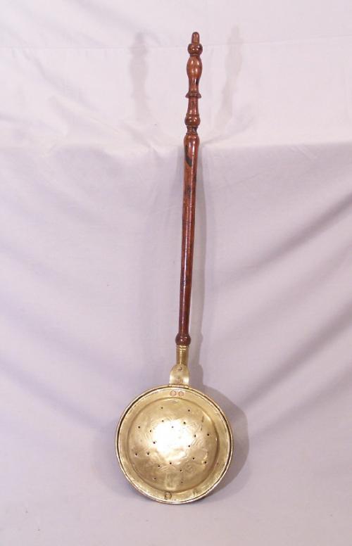 Early American brass bed warmer c 1780