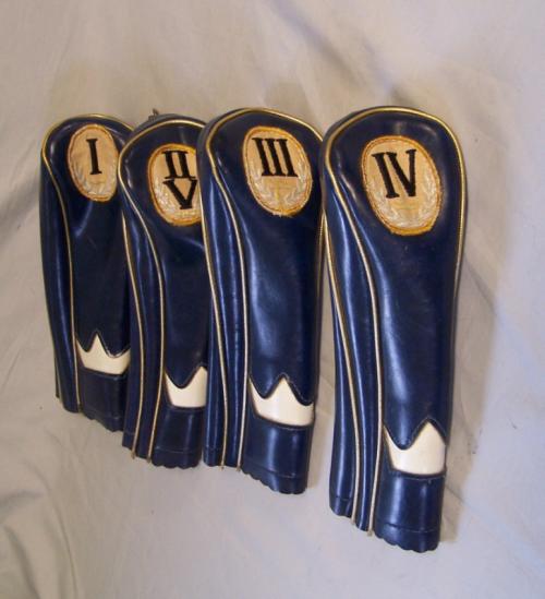 Vintage leather golf club head covers c1950