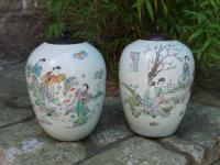 Pair of antique Chinese export porcelain jars