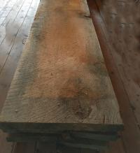 Five old wide pine boards