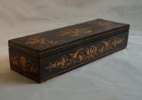19th c Continental glove box with floral inlay