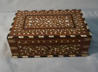 Antique rosewood box India c1880 with bone inlay