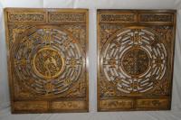 Antique Chinese carved wood panels c1900