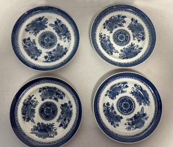 Image of Four Chinese Fitzhugh blue and white plates