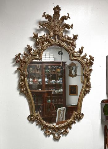 Image of Large Venetian carved silver gilt mirror D Milch and Son