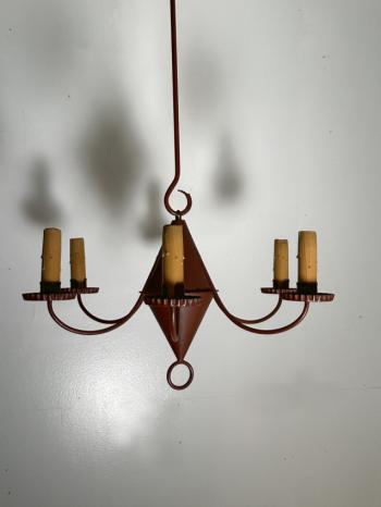 Image of RDS  Period Lighting red tin candle chandelier