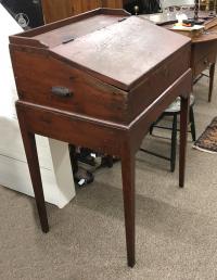 Early New England pine paymasters desk in red wash c1820