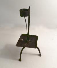 Early America  iron and tin candle spring stand