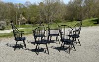 Ashlen set of crackle black Windsor chairs