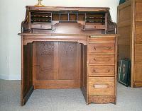Antique Victorian oak roll top desk