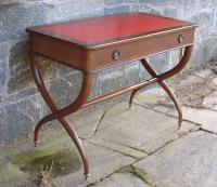 Late Regency flat top mahogany desk with leather