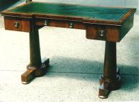 Period Antique Biedermeier flat leather top desk