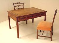 Antique English Yew wood partners desk