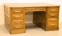 Antique Victorian Oak Standard Partners Desk