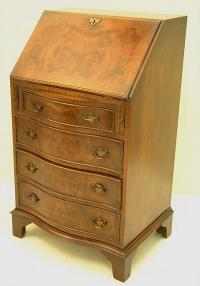 Vintage diminutive Drop front burl walnut desk