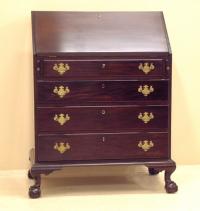 Nathan Margolis drop front Chippendale desk claw foot mahogany