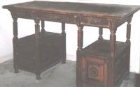 Antique English oak partners desk c1900