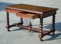 Antique Victorian Twist leg mahogany partners desk c1880