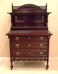 Allen Bros Aesthetic Movement mahogany desk Philadelphia 1880