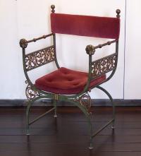 Custom designed wrought iron chair by Oscar Bach