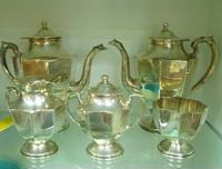 Sterling silver five piece tea service signed JL