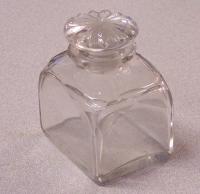 Blown and hand cut glass ink well with cut stopper c1850