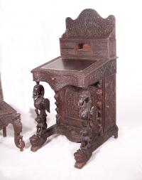 Anglo Indian Carved rosewood Davenport desk India
