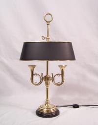 Solid brass fox horn desk lamp c1950