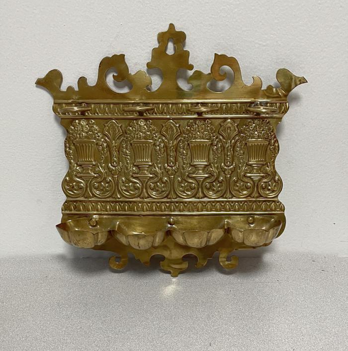 English Victorian brass pipe rack c1880