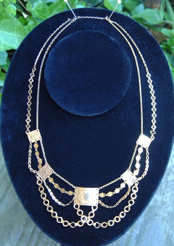 Antique French Gold Slave Necklace