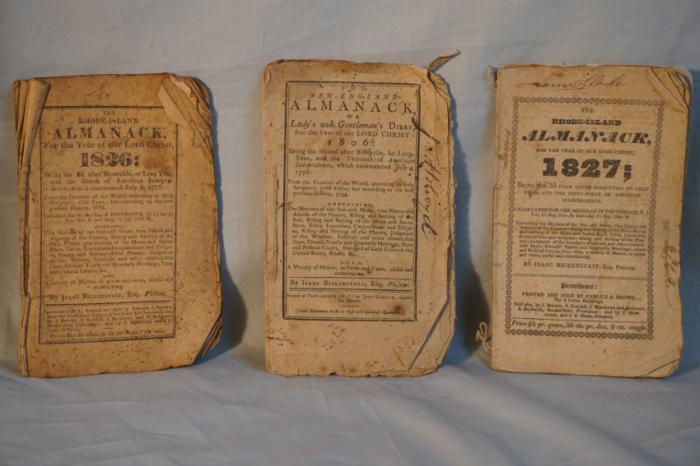 New England Almanacks dated 1806 1826 1827