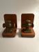 Pair of bronzed ships bookends c1920