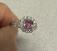 Pink sapphire and diamond ring set in 14k white gold