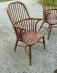 Vintage English elm Windsor armchairs