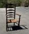 French oak ladder back arm chair with willow seat c1780
