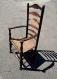 French oak ladder back arm chair with willow seat c1780