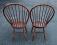 D R Dimes bamboo Windsor chairs in crackle red