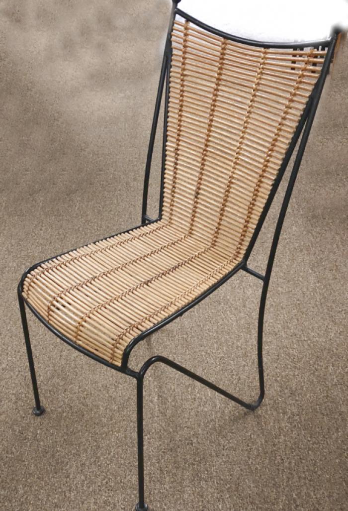 Vintage Modern iron and bamboo chair c1990
